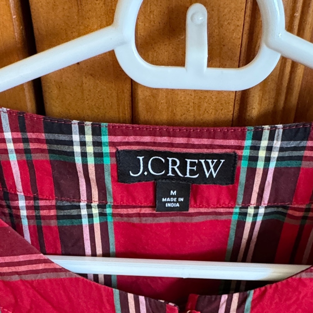 J. Crew Red and Green Plaid Shirt